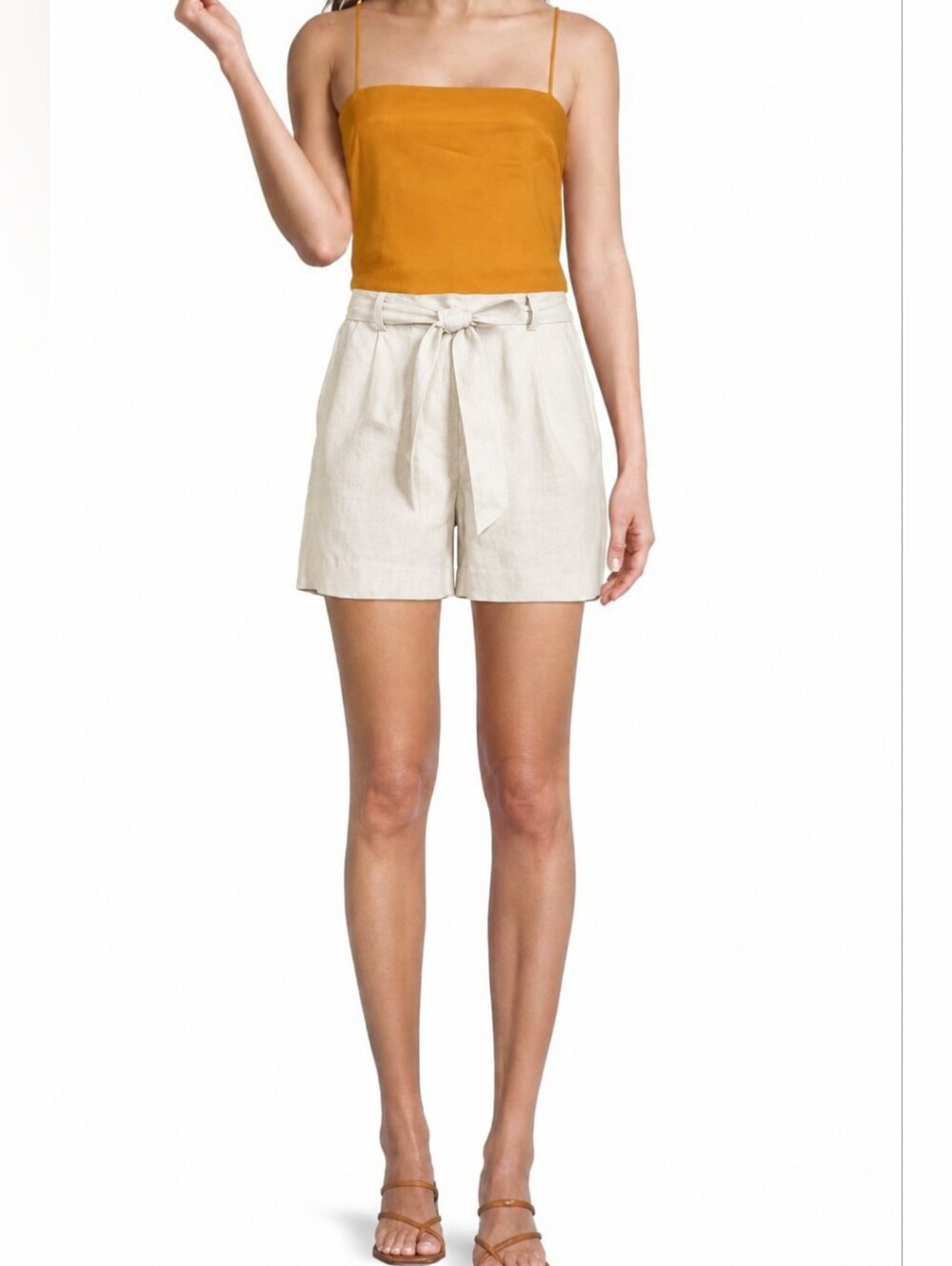 Antonio Melani Amee Linen High-Rise Shorts Color Natural NWT Size 6